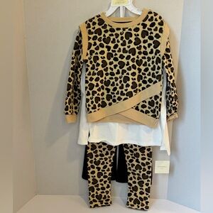 Cynthia Rowley Leopard Print Kids 4 Piece Outfit Set